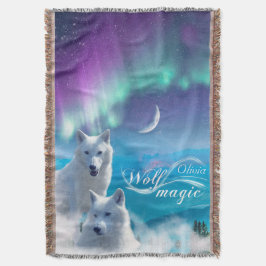Manta Pareja de lobos blancos Personalizada