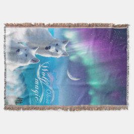 Manta Pareja de lobos blancos Personalizada