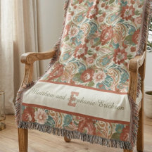 Pareja de monograma floral boho de terracota