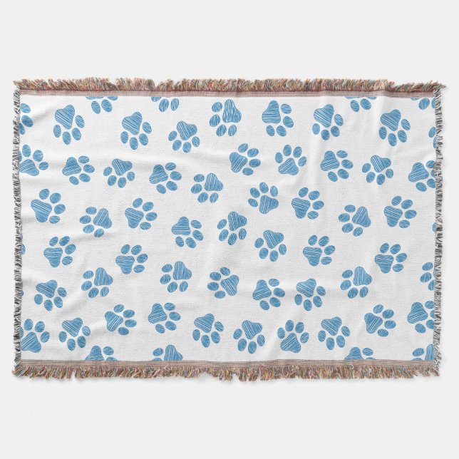 Manta Pasta de perro, garras de perro, patas azules (Anverso)