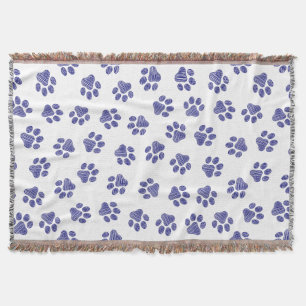 Manta Pasta de perro, patas de perro, patas azules de la