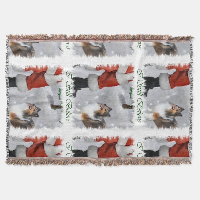 Manta Pastor de Shetland Sheltie Navidad (Anverso)