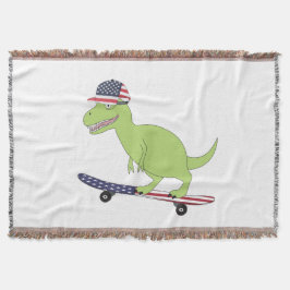 Manta Patinaje de Dinosaurios de Bandera Americana