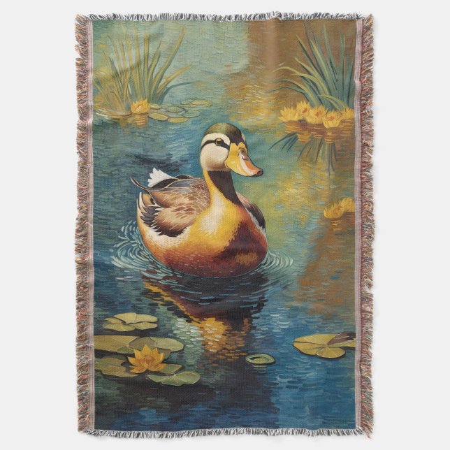 Manta Pato Tranquilo Sobre Una Pintura Artística De Colc (Frente vertical)