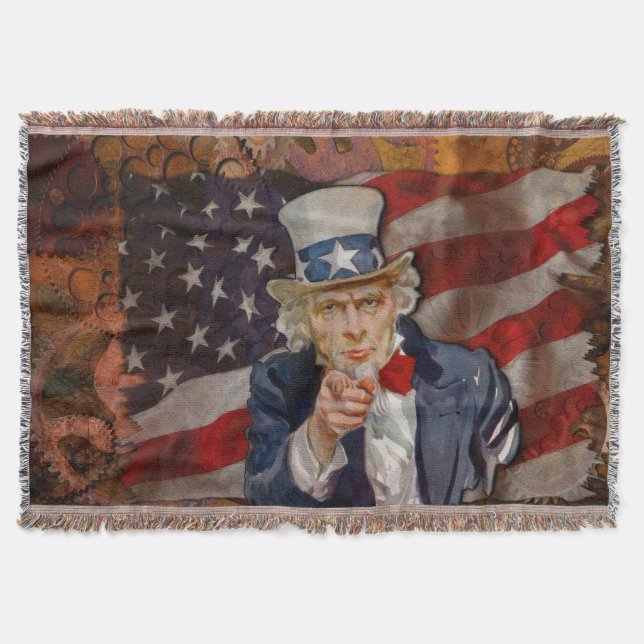 Manta Patriotic Steampunk Sam & US Flag (Anverso)