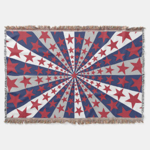 Manta Patriotic Sunburst: Obra de arte de la bandera est