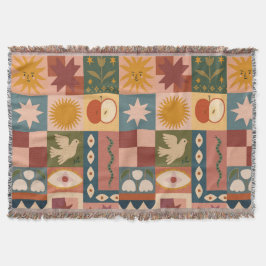 Manta Patrocinio celeste bohemio con símbolos místicos