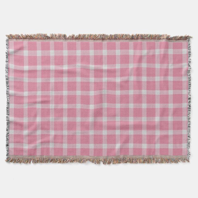Manta Patrón a cuadros rosa y blanco (Anverso)