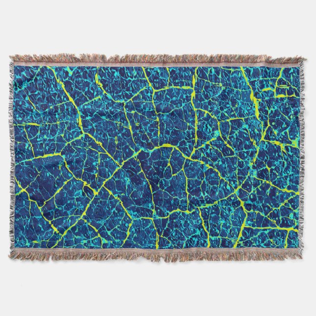 Manta Patrón abstracto azul / amarillo (Anverso)