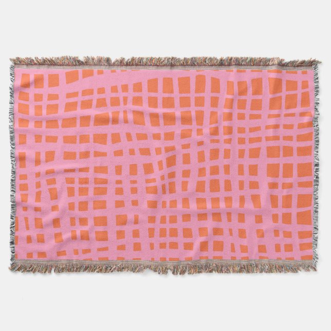 Manta Patrón abstracto de cuadrícula retro (Anverso)