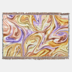 Manta Patrón abstracto de las olas púrpura de oro brilla