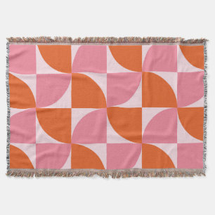 Manta Patrón abstracto de naranja y rosa de mediados de 