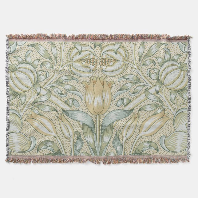 Manta Patrón Antiguo de Granada William Morris Lilium (Anverso)