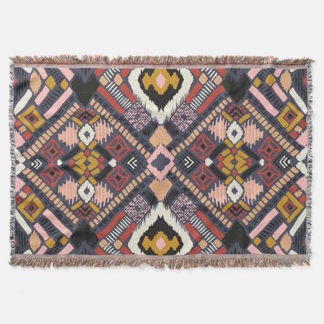 Manta Patrón azteca de Chevron africano tribal (Anverso)
