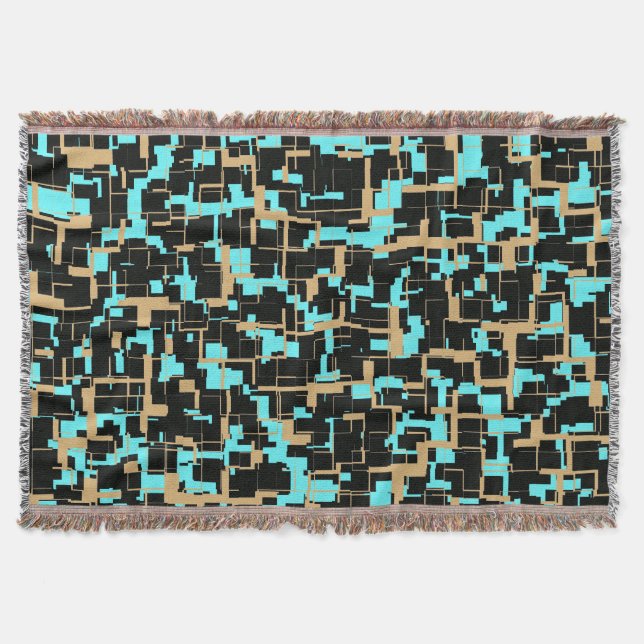 Manta Patrón azul amarillo negro de moda de Guay (Anverso)