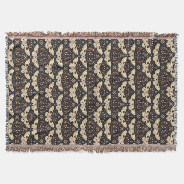 Manta Patrón botánico de mordedura oscura (Anverso)