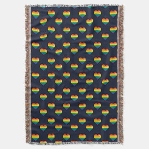 Manta Patrón cardíaco de 8 bits arco iris