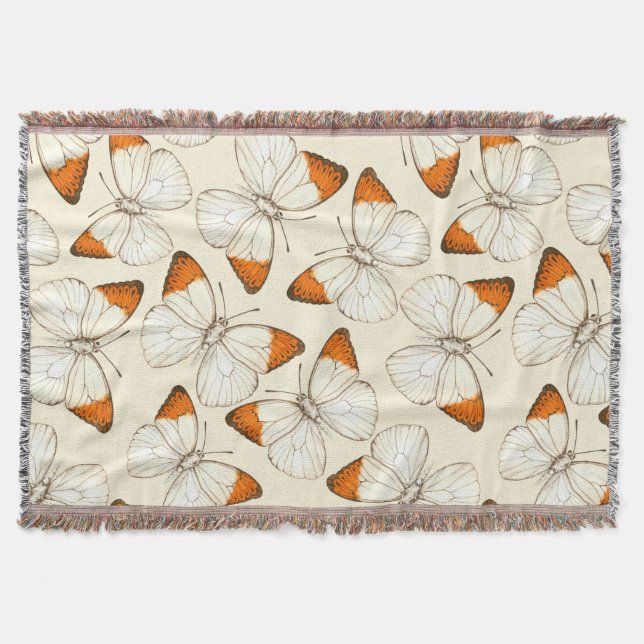 Manta Patrón de acuarela de mariposas (Anverso)