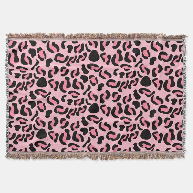 Manta Patrón de animal de leopardo rosa moderno (Anverso)