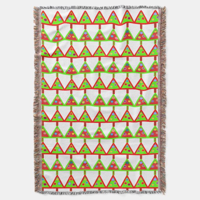 Manta Patrón de árboles navideños modernos (Frente vertical)