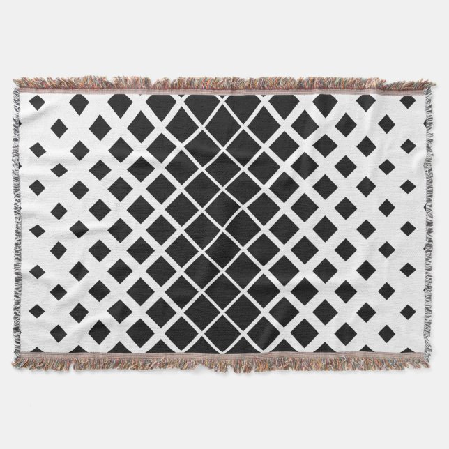 Manta Patrón de bloque cuadrado de disolución de negro m (Anverso)