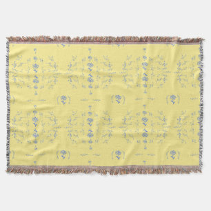Manta Patrón de bloques de hidrángulos- Amarillo y azul