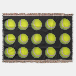 Manta Patrón de bola de tenis negro amarillo,