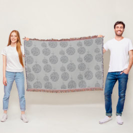 Manta Patrón de bolas de Navidades grises monocromáticos