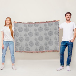 Manta Patrón de bolas de Navidades grises monocromáticos