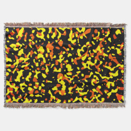 Manta Patrón de camuflaje amarillo y Naranja brillante d