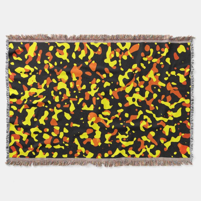 Manta Patrón de camuflaje amarillo y Naranja brillante d (Anverso)