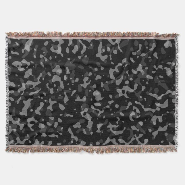 Manta Patrón de camuflaje negro y gris de moda (Anverso)