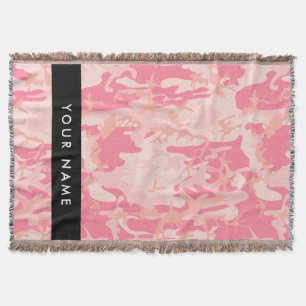 Manta Patrón de camuflaje rosado, nombre, personalizació