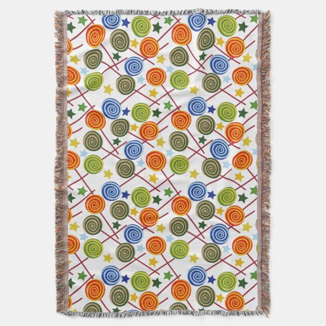 Manta Patrón de caramelos | Patrón de las lolias | lolli (Frente vertical)