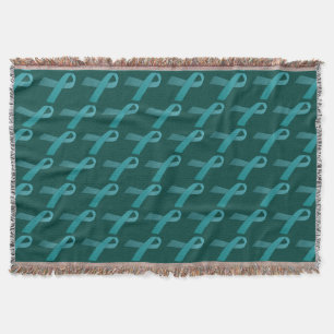 Manta Patrón de cintas entrelazadas verde azuladas