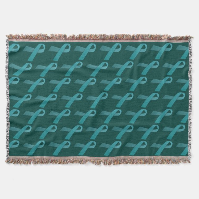 Manta Patrón de cintas entrelazadas verde azuladas (Anverso)