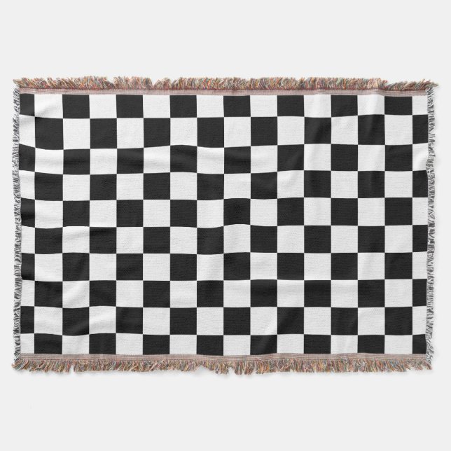 Manta Patrón de comprobación de blanco negro (Anverso)