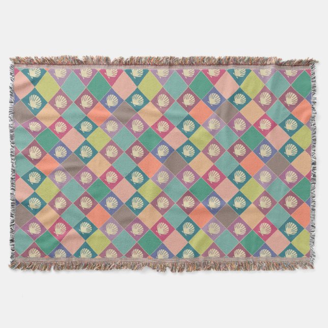 Manta Patrón de conchas marinas de cabaña de playa (Anverso)