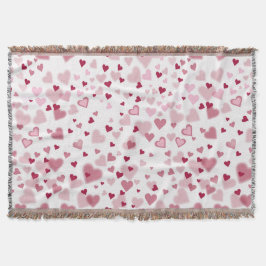 Manta Patrón de Corazones Encantadores Rosa