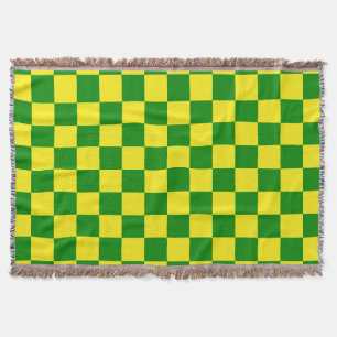 Manta Patrón de Cuadro de Verificación Amarillo Verde a