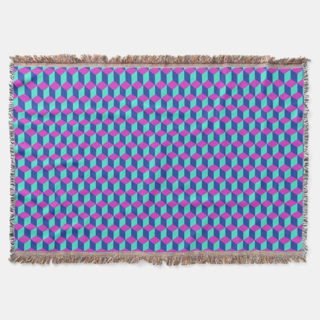 Manta Patrón de Cubo Geométrico (Anverso)