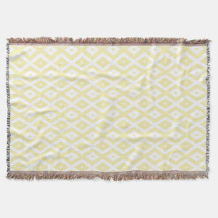 Manta Patrón de diamante amarillo y blanco pálido