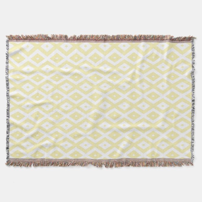 Manta Patrón de diamante amarillo y blanco pálido (Anverso)