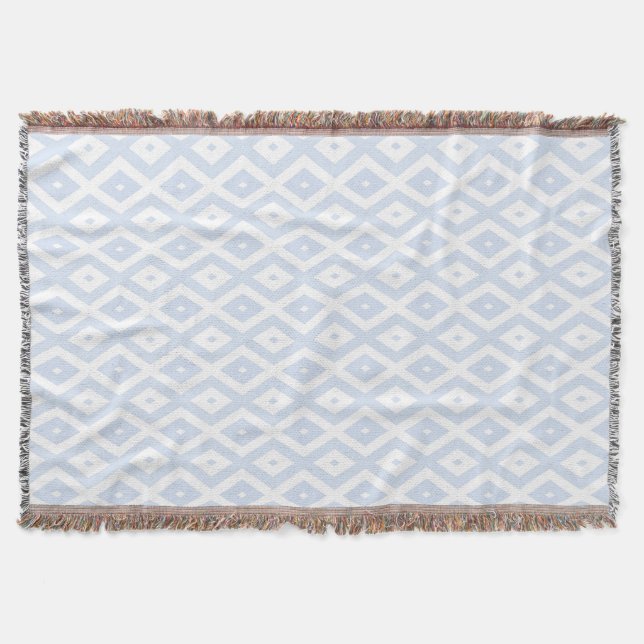 Manta Patrón de diamante blanco y azul pálido (Anverso)