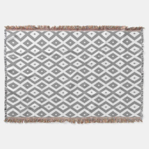 Manta Patrón de diamante gris y blanco