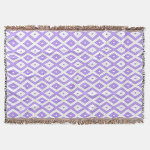 Manta Patrón de diamantes morado y blanco