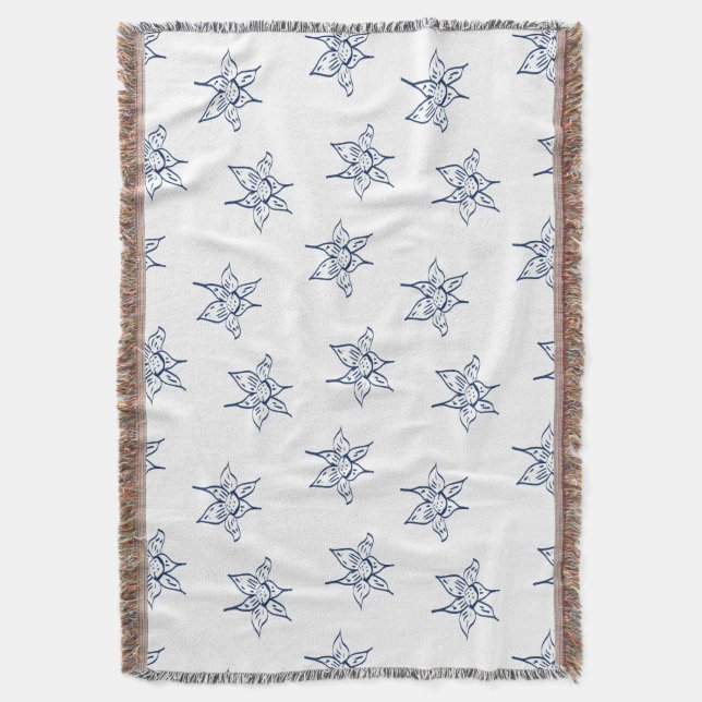 Manta Patrón de dibujo de flores de Lily (Frente vertical)