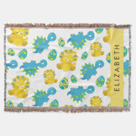 Manta Patrón De Dinosaurios, Dinosaurios Cutos, Tu Nombr