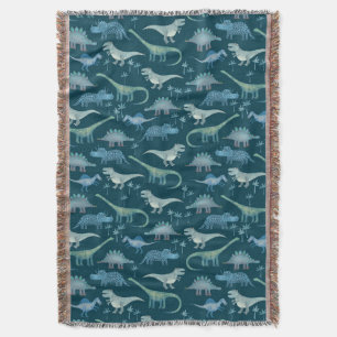 Manta Patrón de dinosaurios verde Verde azulado