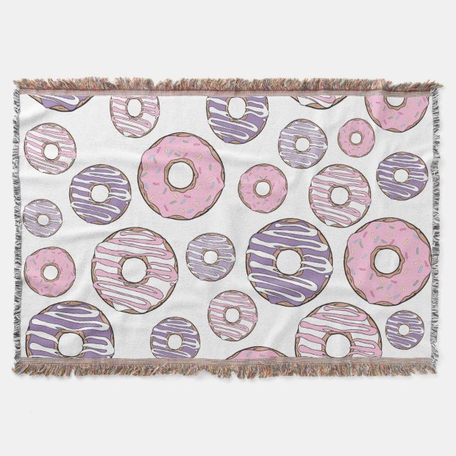Manta Patrón De Donuts, Donuts Rosados, Donuts Morados (Anverso)